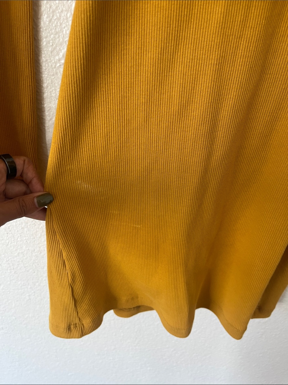 Ottolinger Yellow Black Lounge Rib Mini Dress Size XL - Picture 5 of 6